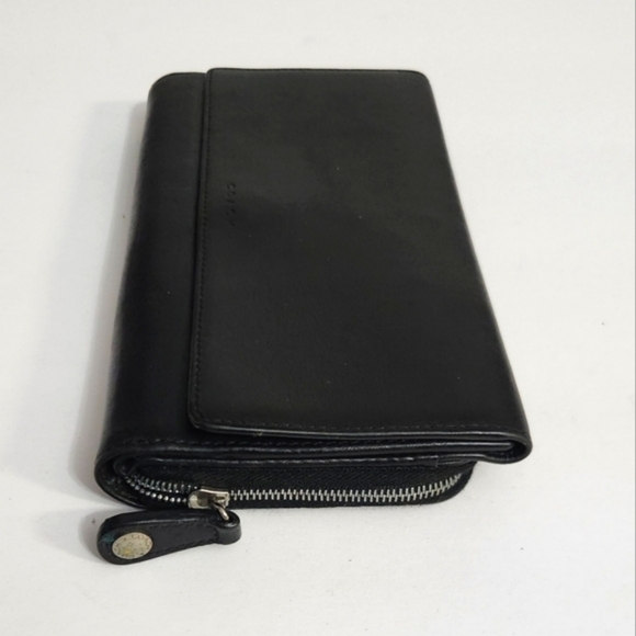 Vintage Coach Legacy Trifold Black Leather Wallet - Picture 2 of 10